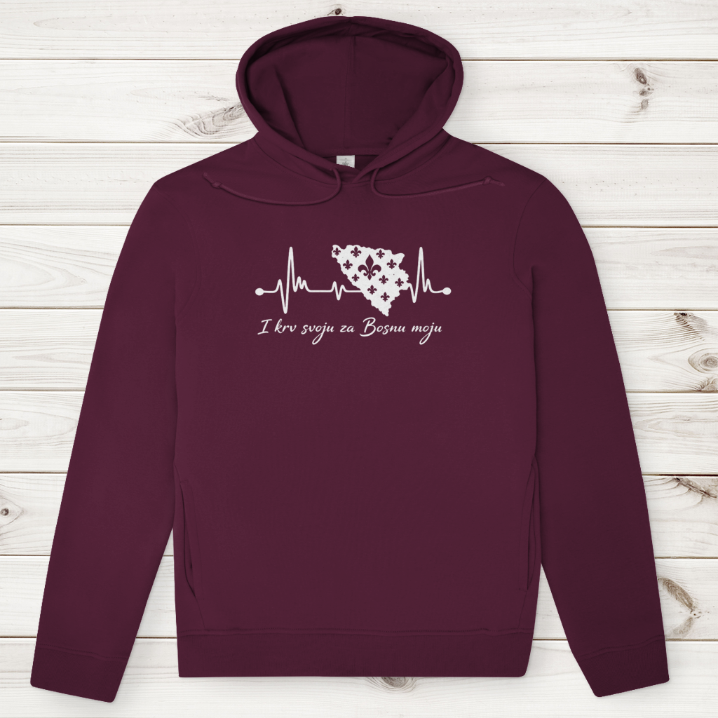 Men's Premium Organic Hoodie Bosnia – Bosna Heartbeat | Front Print