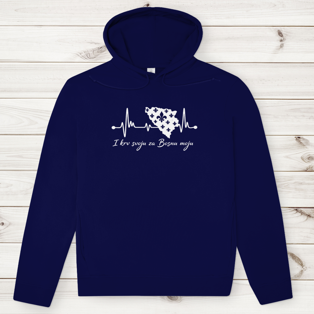 Men's Premium Organic Hoodie Bosnia – Bosna Heartbeat | Front Print