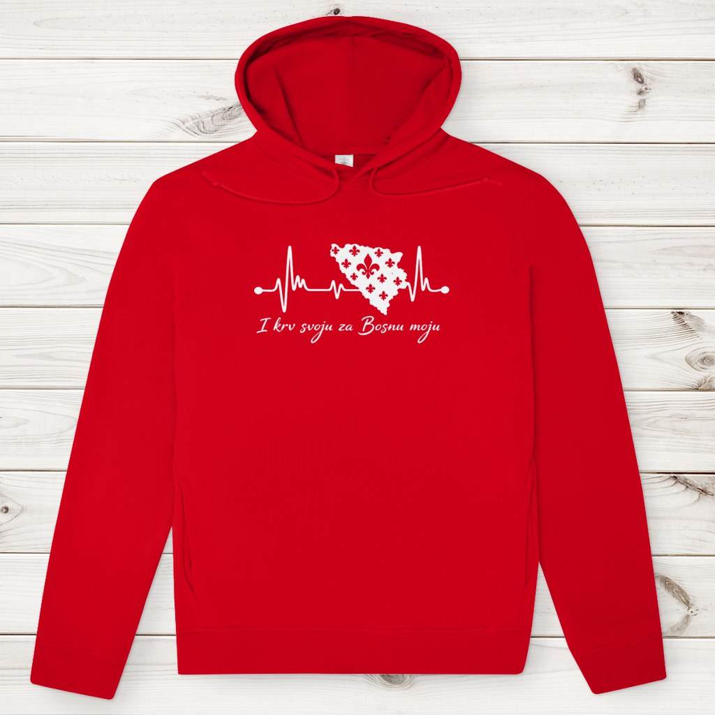 Men's Premium Organic Hoodie Bosnia – Bosna Heartbeat | Front Print