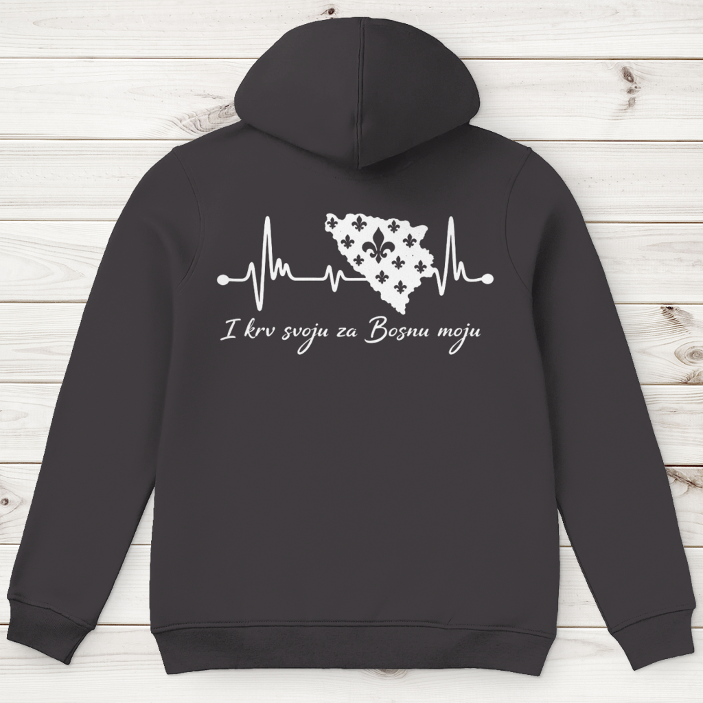 Men's Premium Organic Hoodie Bosnia – Bosna Heartbeat | Backprint