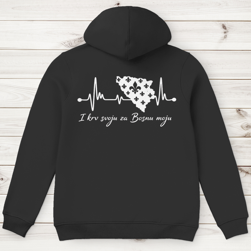 Men's Premium Organic Hoodie Bosnia – Bosna Heartbeat | Backprint