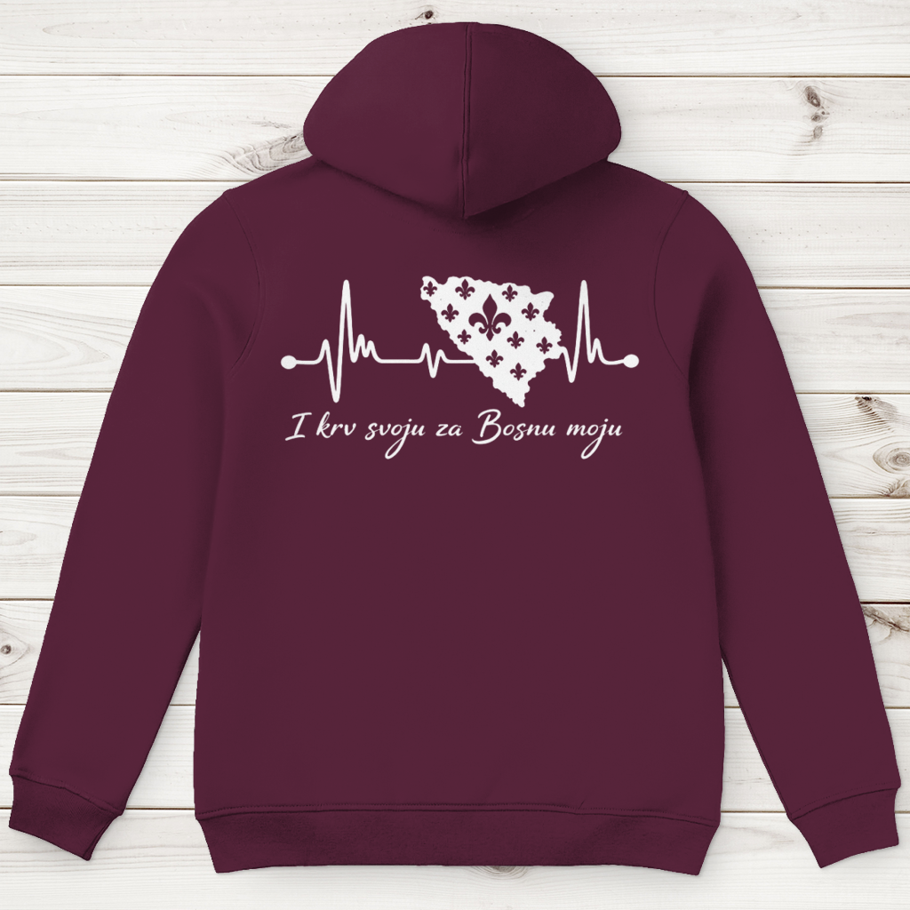 Men's Premium Organic Hoodie Bosnia – Bosna Heartbeat | Backprint
