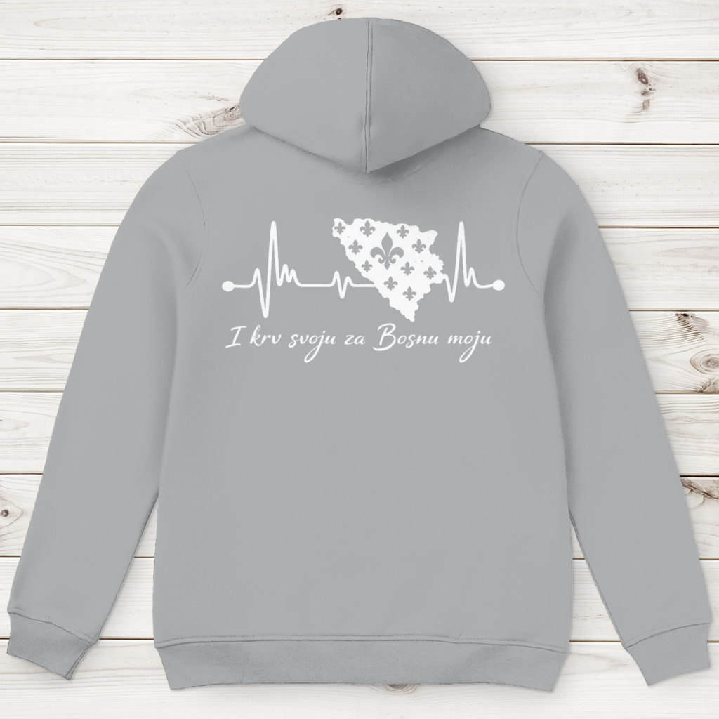 Men's Premium Organic Hoodie Bosnia – Bosna Heartbeat | Backprint