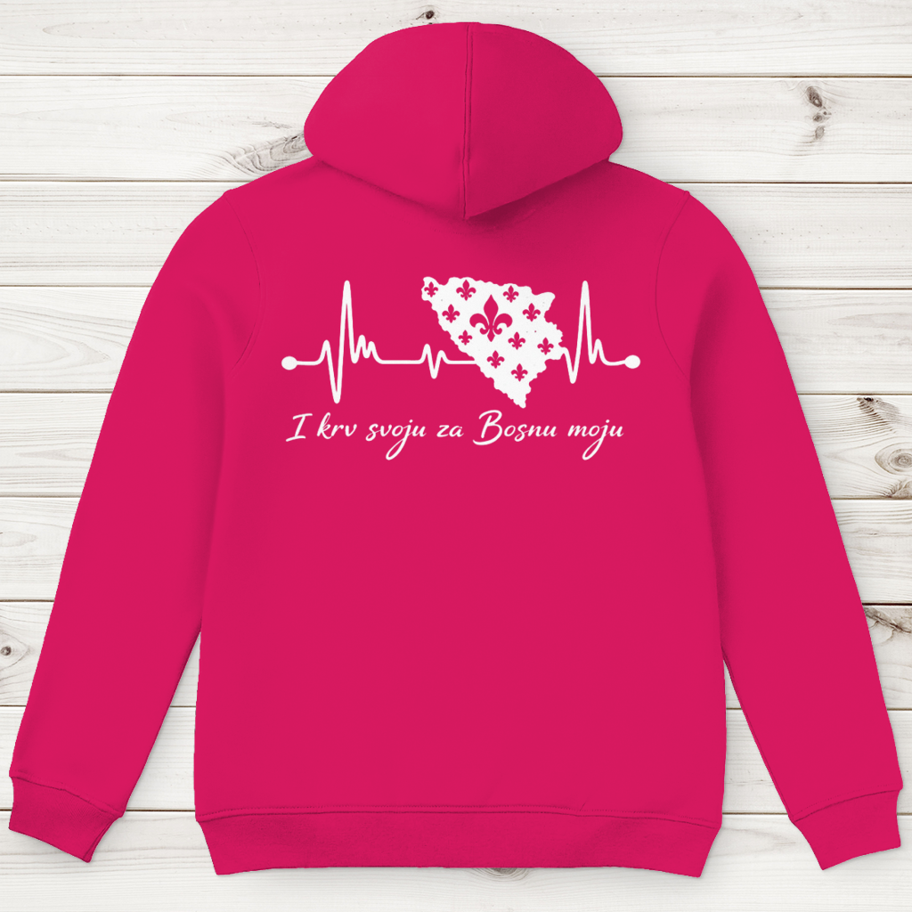 Men's Premium Organic Hoodie Bosnia – Bosna Heartbeat | Backprint