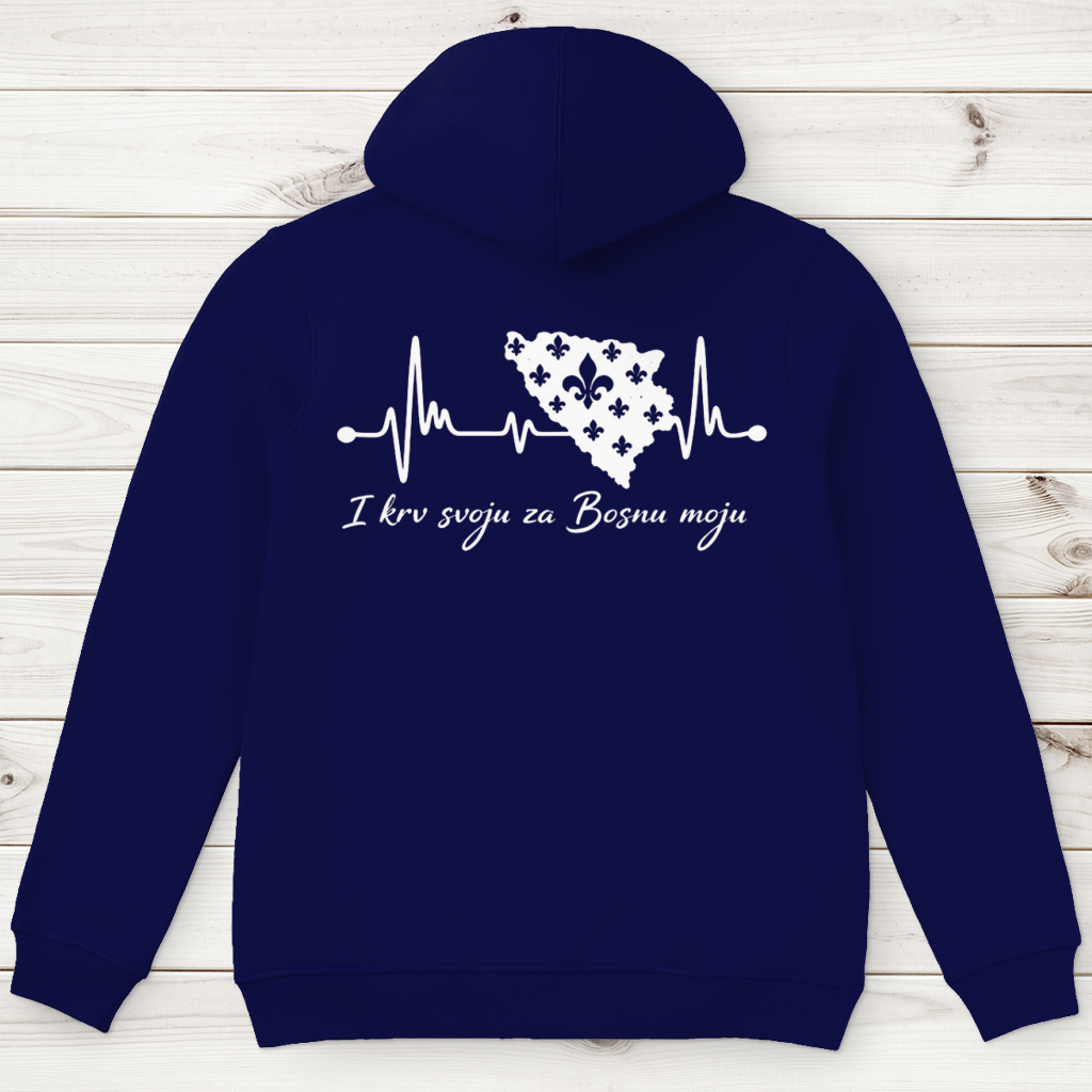 Men's Premium Organic Hoodie Bosnia – Bosna Heartbeat | Backprint