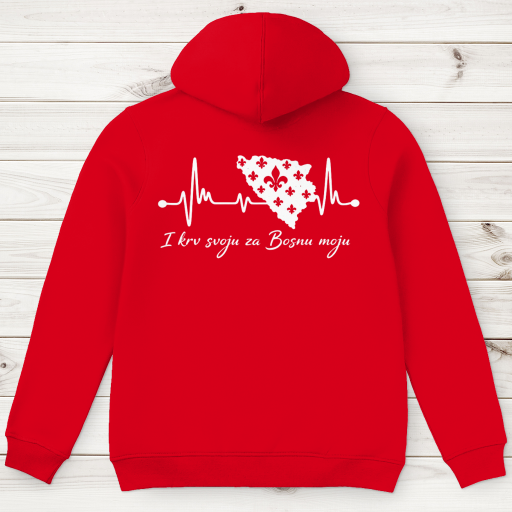 Men's Premium Organic Hoodie Bosnia – Bosna Heartbeat | Backprint