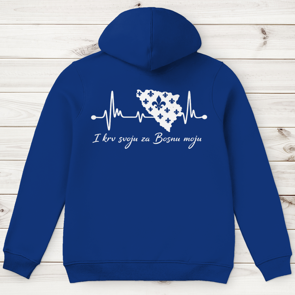 Men's Premium Organic Hoodie Bosnia – Bosna Heartbeat | Backprint