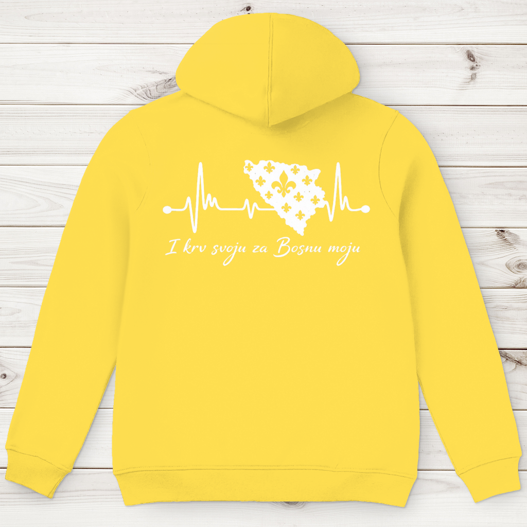Men's Premium Organic Hoodie Bosnia – Bosna Heartbeat | Backprint