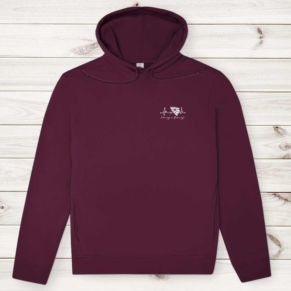 Men's Premium Organic Hoodie Bosnia – Bosna Heartbeat | Left Chest