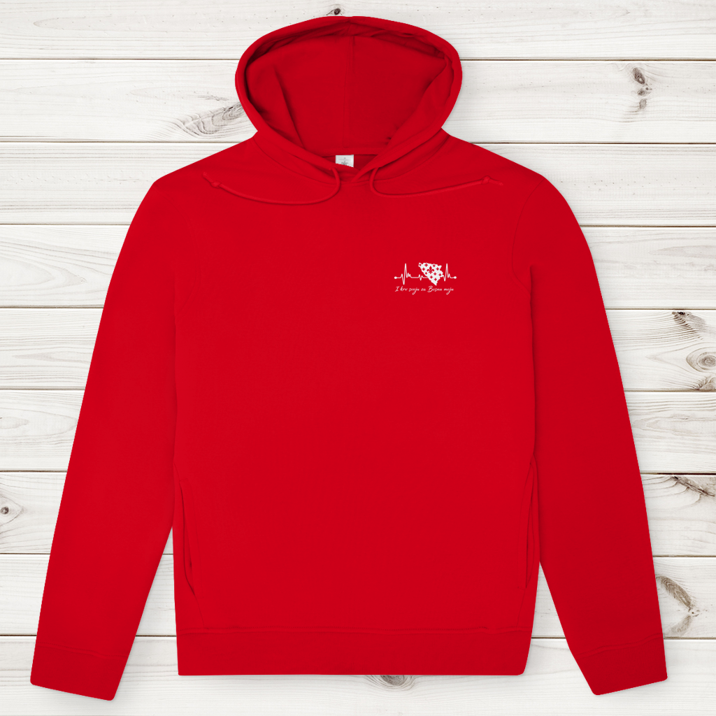 Men's Premium Organic Hoodie Bosnia – Bosna Heartbeat | Left Chest