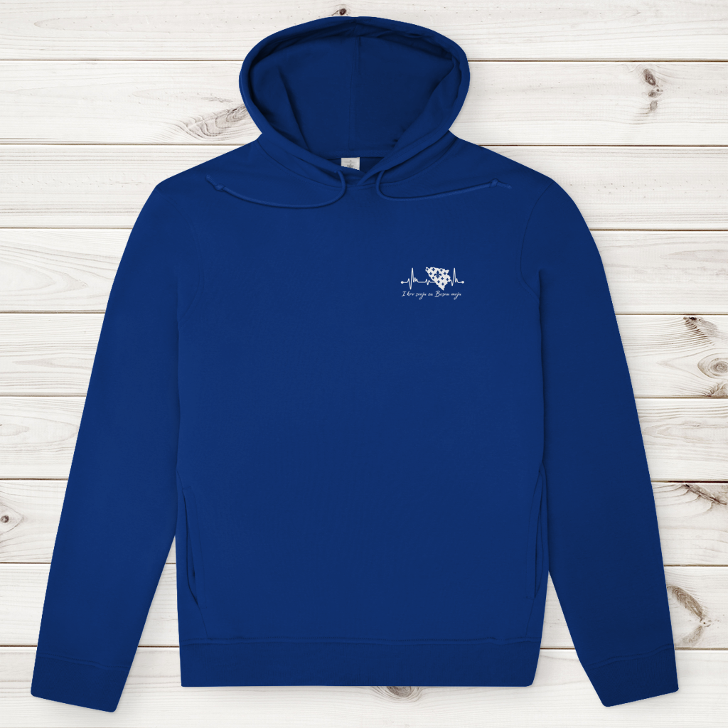 Men's Premium Organic Hoodie Bosnia – Bosna Heartbeat | Left Chest