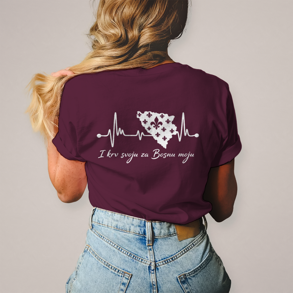 Women's T-Shirt Bosnia - Bosna Heartbeat | Back Print