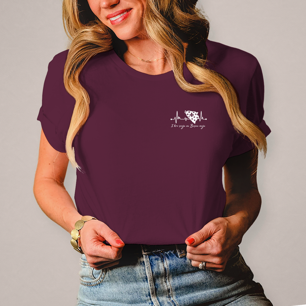 Women's T-Shirt Bosnia - Bosna Heartbeat | Left Chest