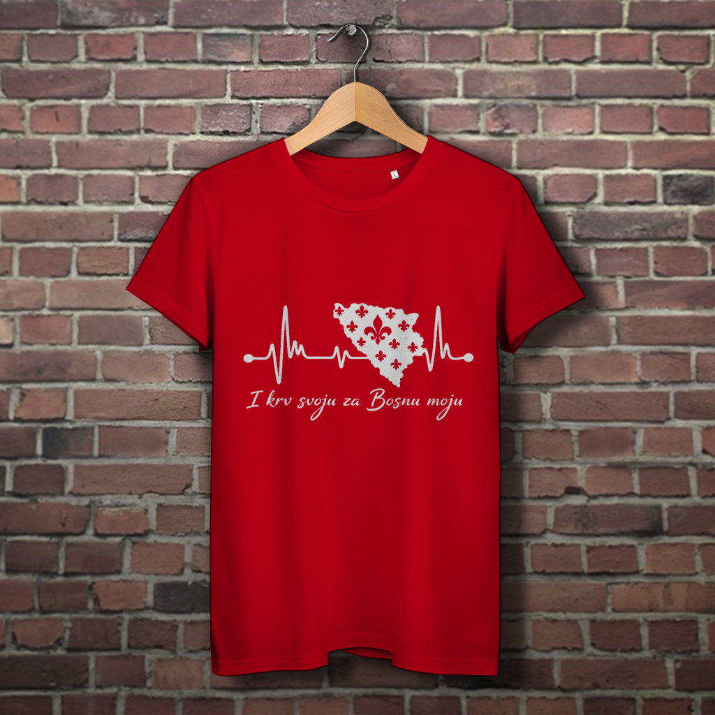 Women's Premium Organic T-Shirt Bosnia - Bosna Heartbeat | Front Print