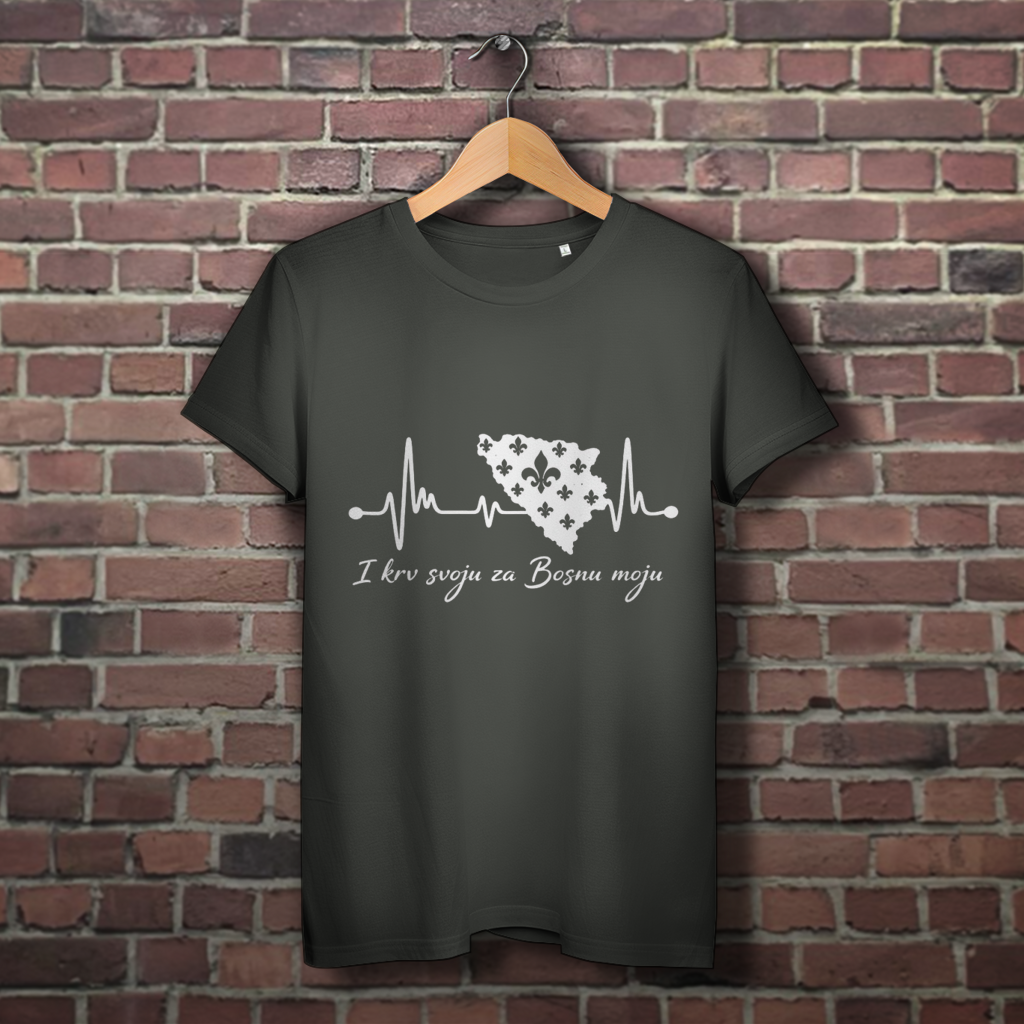 Women's Premium Organic T-Shirt Bosnia - Bosna Heartbeat | Front Print