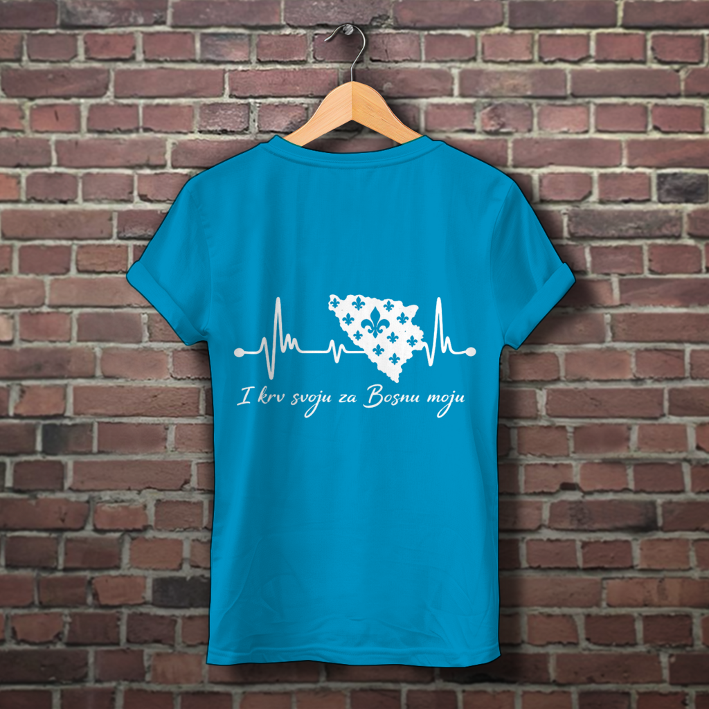 Women's Premium Organic T-Shirt Bosnia - Bosna Heartbeat | Back Print