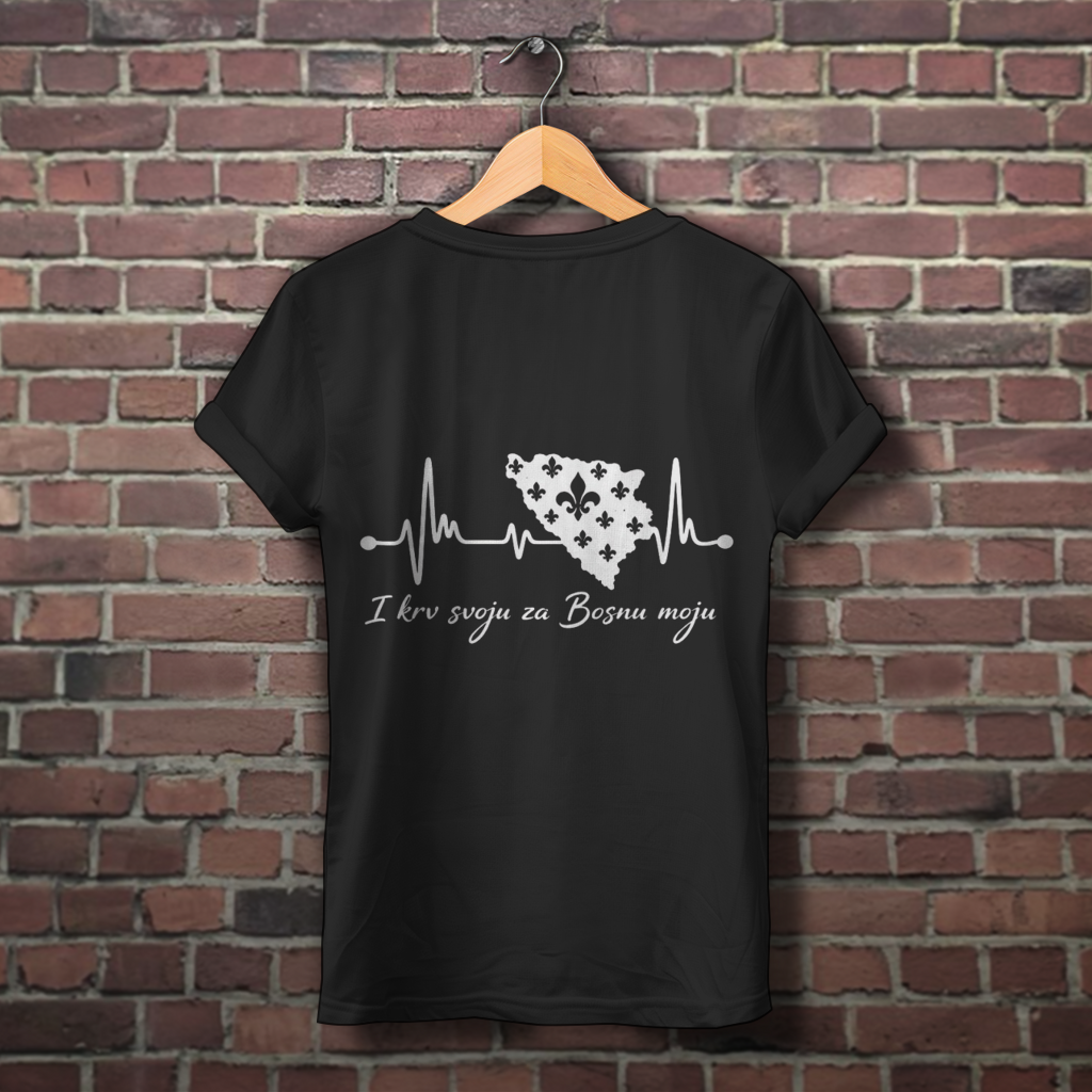 Women's Premium Organic T-Shirt Bosnia - Bosna Heartbeat | Back Print