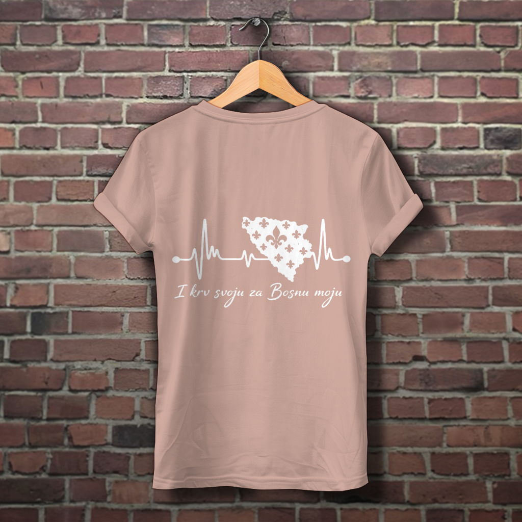 Women's Premium Organic T-Shirt Bosnia - Bosna Heartbeat | Back Print