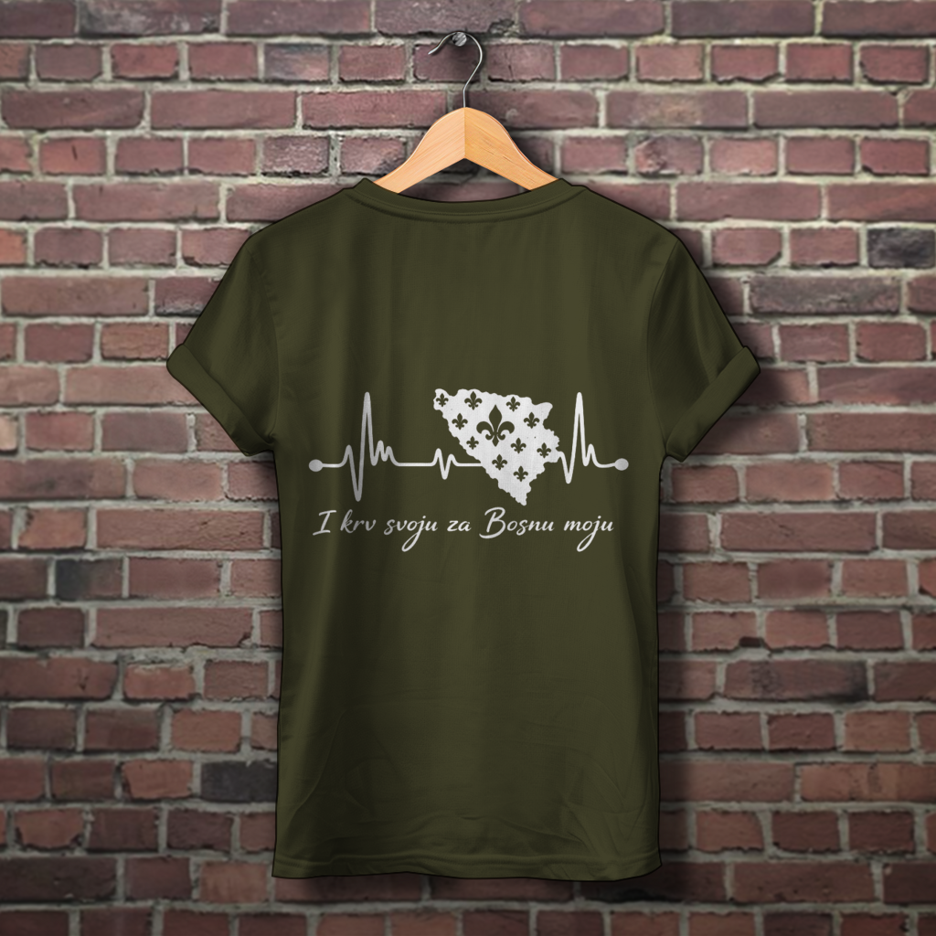Women's Premium Organic T-Shirt Bosnia - Bosna Heartbeat | Back Print