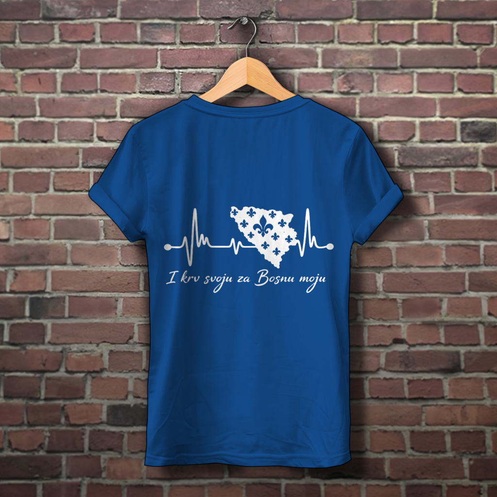 Women's Premium Organic T-Shirt Bosnia - Bosna Heartbeat | Back Print