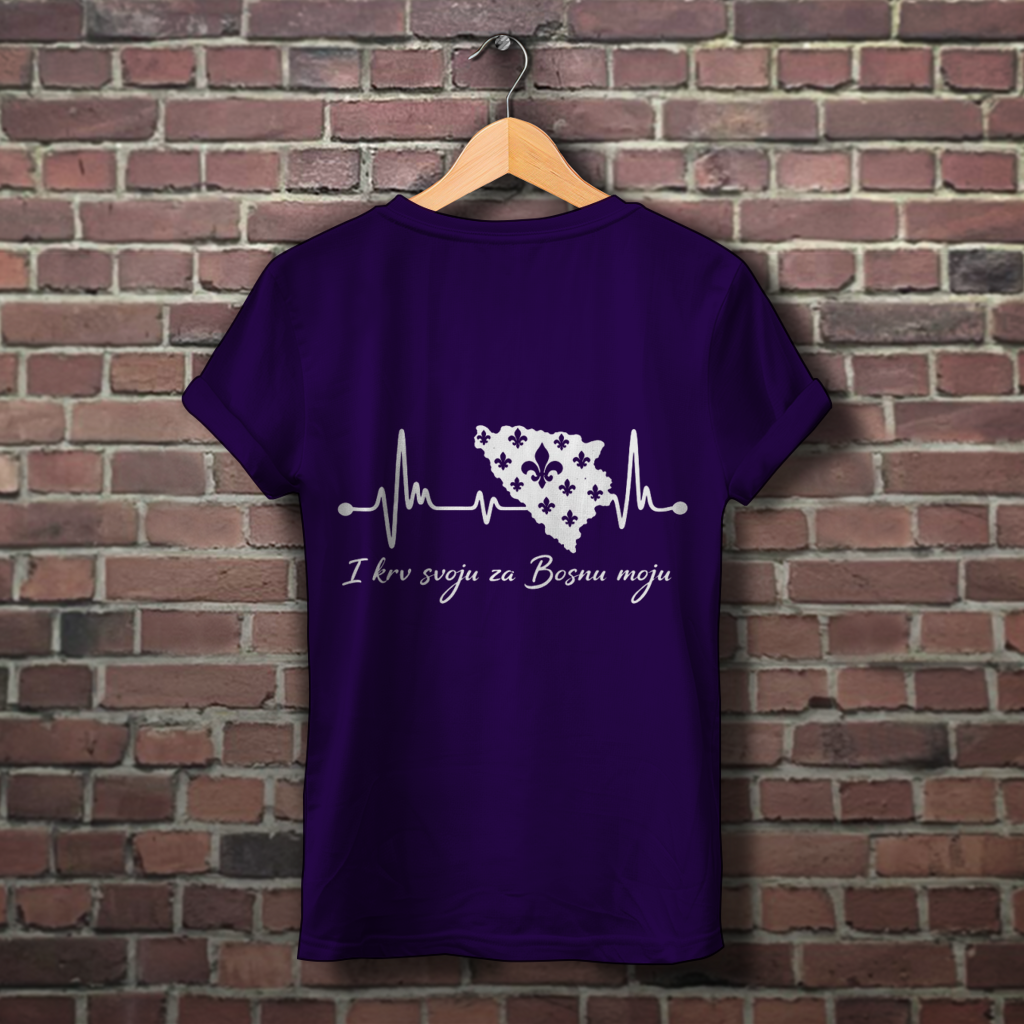 Women's Premium Organic T-Shirt Bosnia - Bosna Heartbeat | Back Print