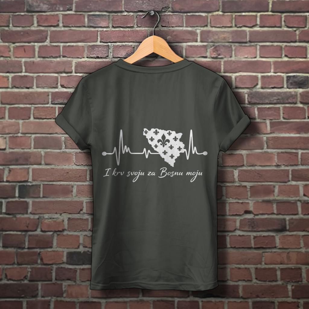 Women's Premium Organic T-Shirt Bosnia - Bosna Heartbeat | Back Print