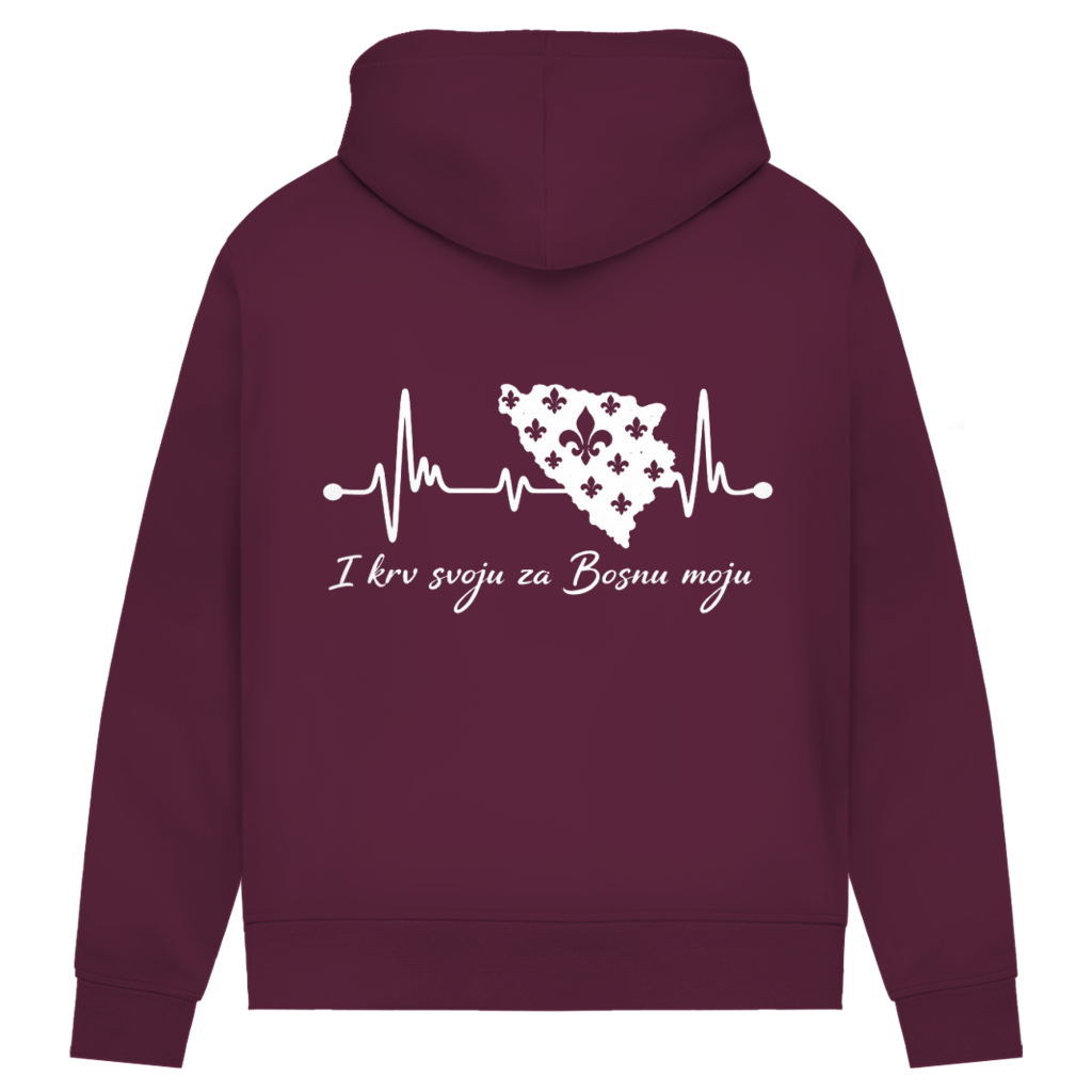 Women's Premium Organic Hoodie Bosnia – Bosna Heartbeat | Back Print