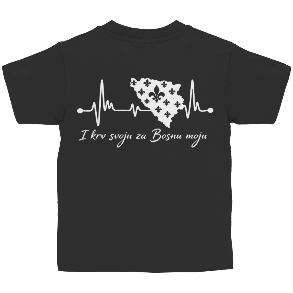 Kids Basic T-Shirt Bosnia - Bosna Heartbeat | Backprint