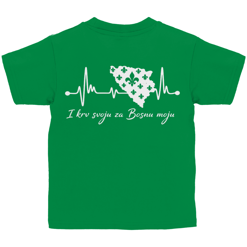 Kids Basic T-Shirt Bosnia - Bosna Heartbeat | Backprint