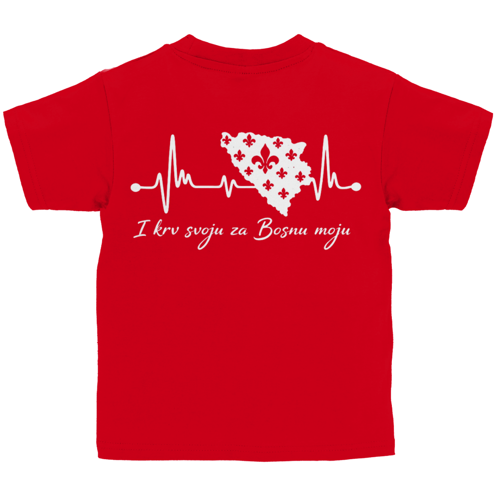 Kids Basic T-Shirt Bosnia - Bosna Heartbeat | Backprint