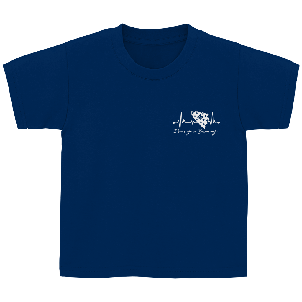 Kids Basic T-Shirt Bosnia - Bosna Heartbeat | Left Chest