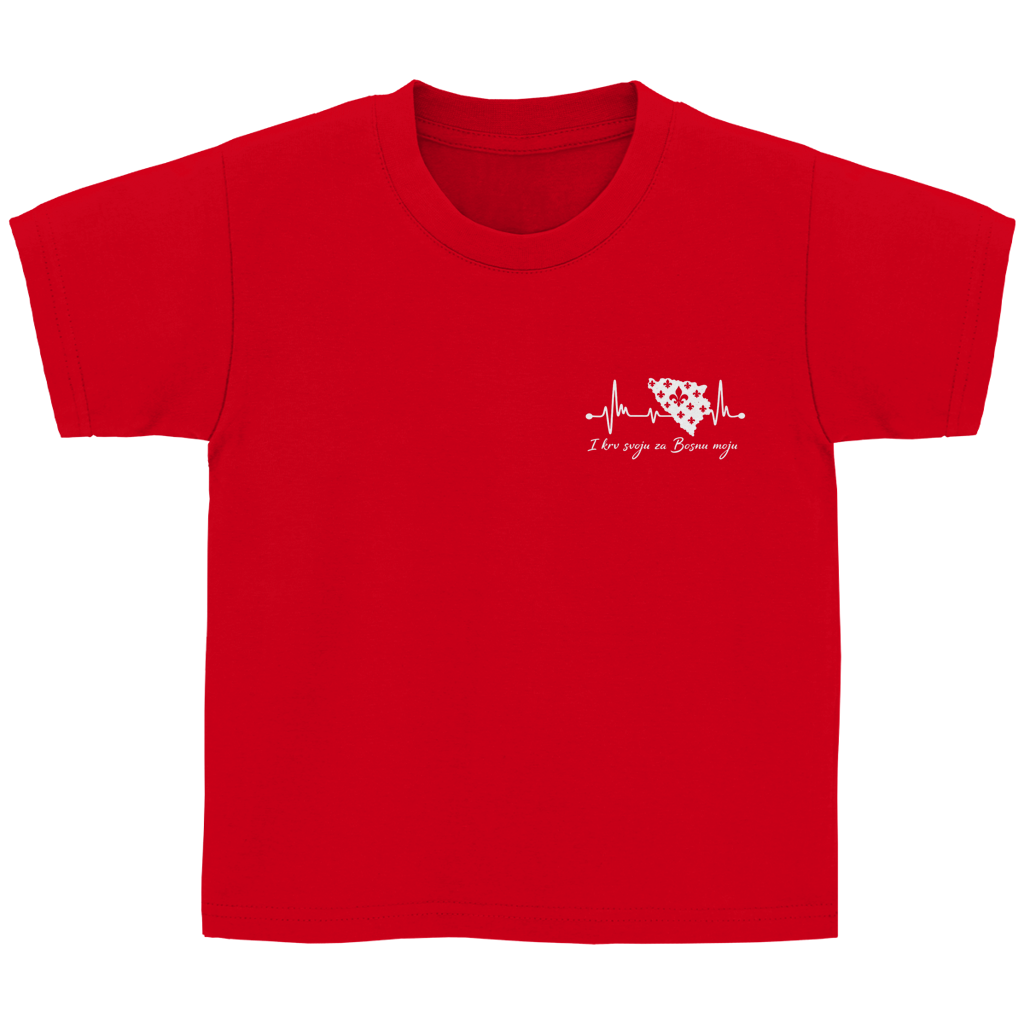 Kids Basic T-Shirt Bosnia - Bosna Heartbeat | Left Chest