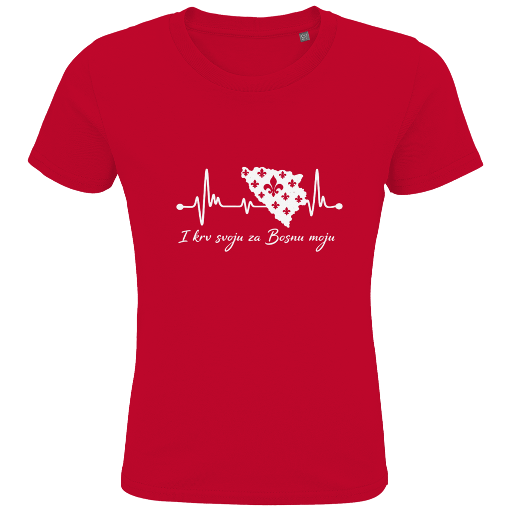 Kids Premium Bio T-Shirt Bosnien – Bosna Herzschlag | Frontprint