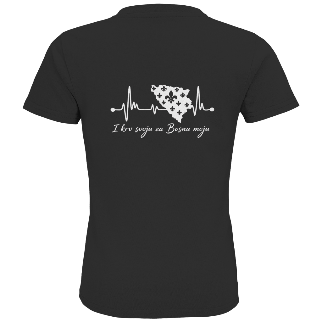 Kids Premium Organic T-Shirt Bosnia - Bosna Heartbeat | Backprint