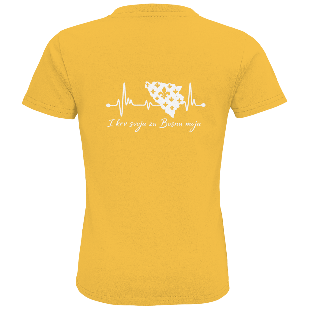 Kids Premium Organic T-Shirt Bosnia - Bosna Heartbeat | Backprint