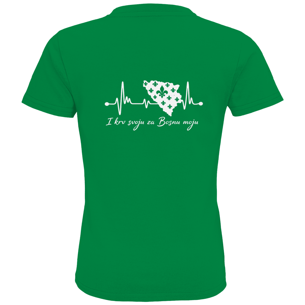Kids Premium Organic T-Shirt Bosnia - Bosna Heartbeat | Backprint
