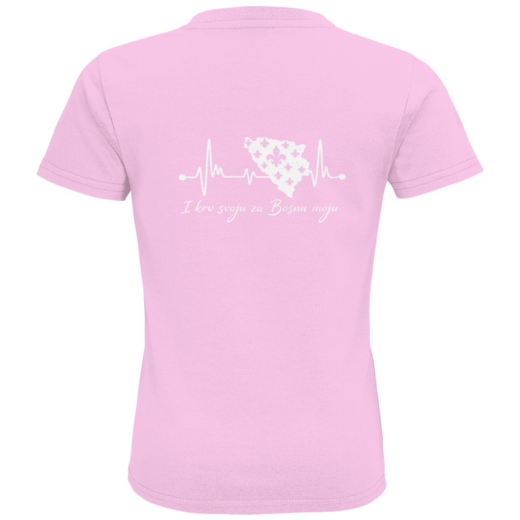 Kids Premium Organic T-Shirt Bosnia - Bosna Heartbeat | Backprint