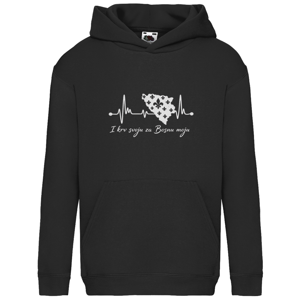 Kids Basic Hoodie Bosnia - Bosna Heartbeat | Front Print