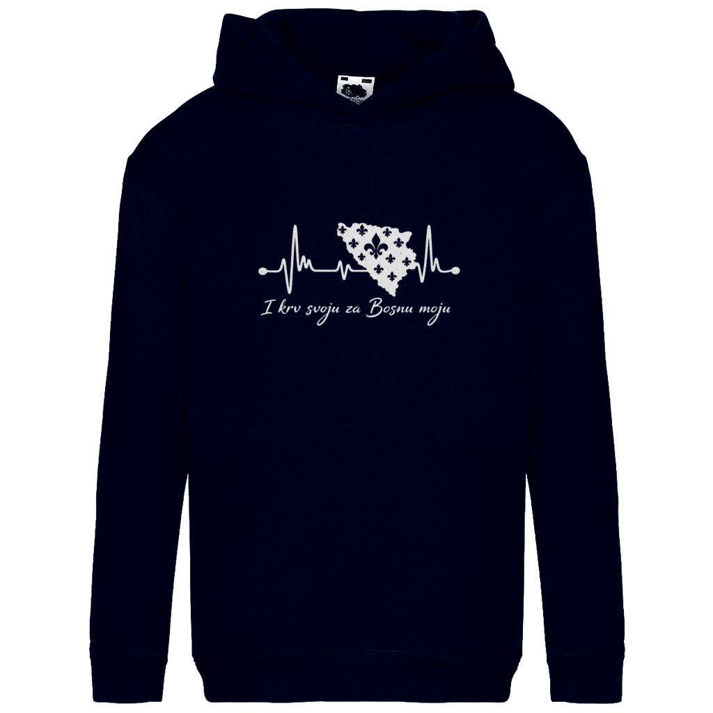 Kids Basic Hoodie Bosnien – Bosna Herzschlag | Frontprint