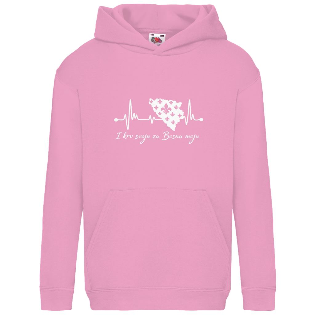Kids Basic Hoodie Bosnia - Bosna Heartbeat | Front Print