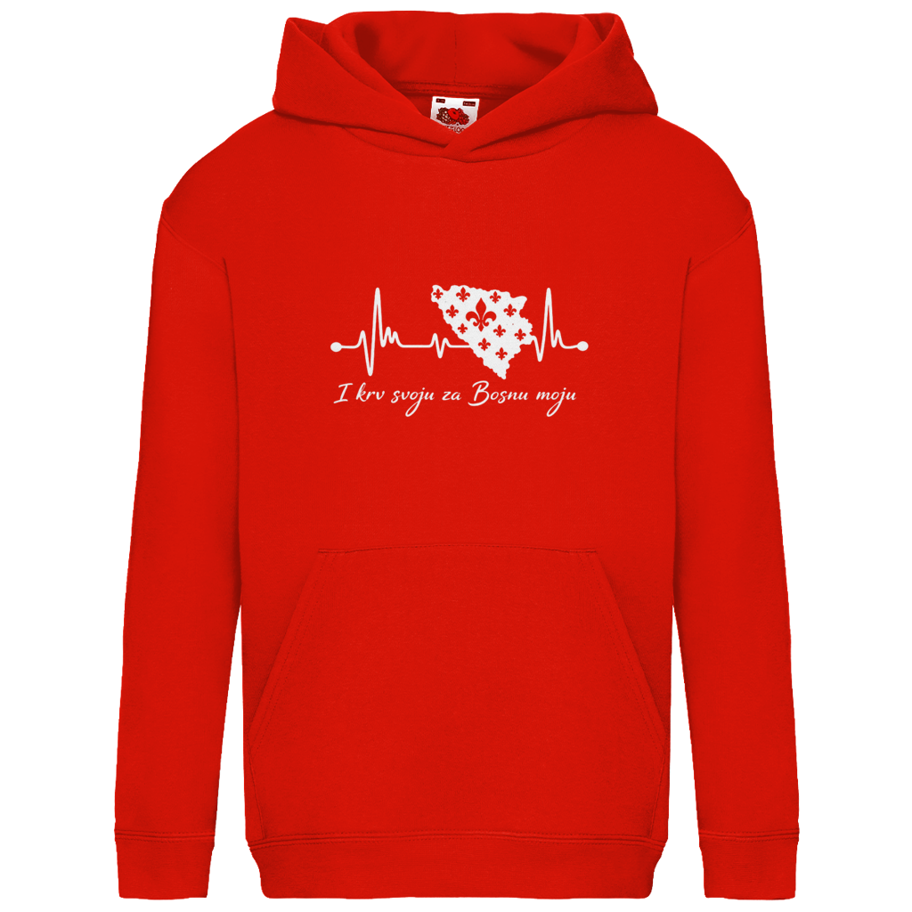 Kids Basic Hoodie Bosnia - Bosna Heartbeat | Front Print