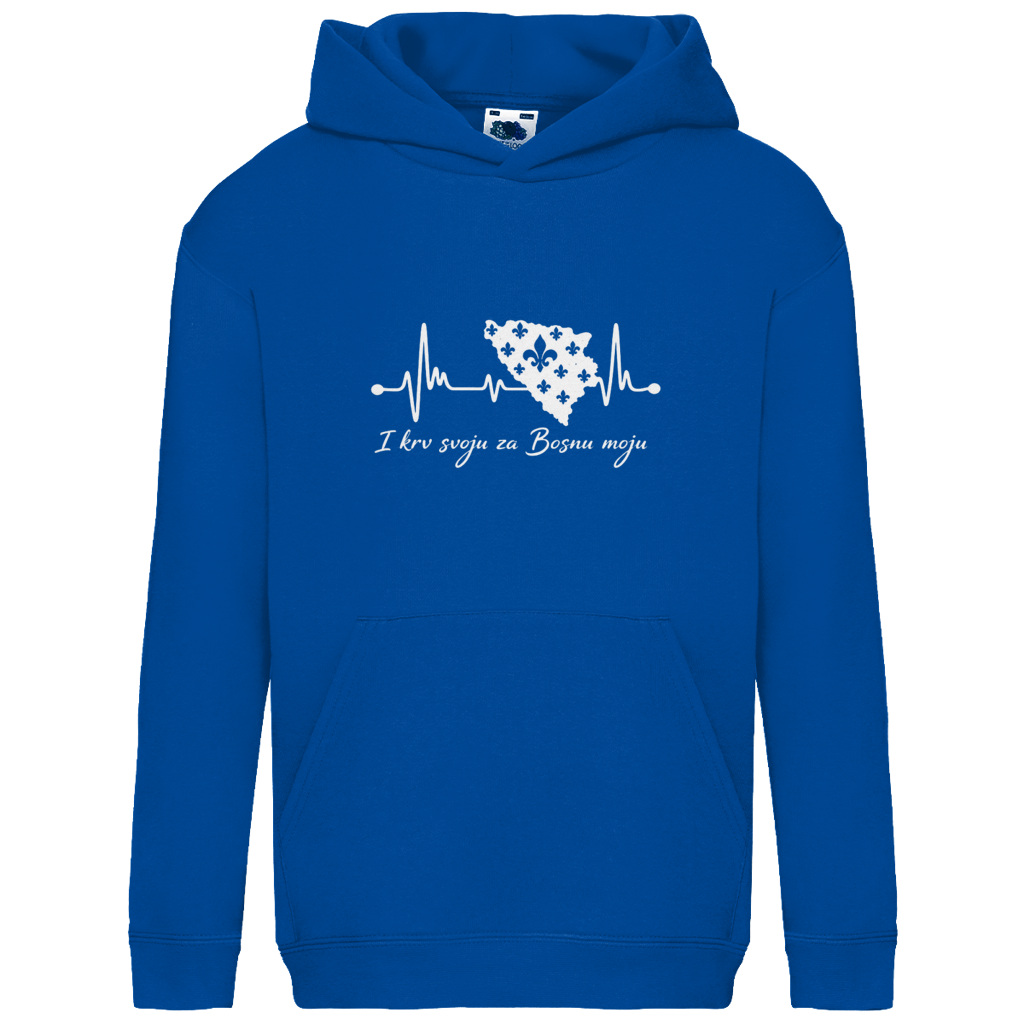 Kids Basic Hoodie Bosnia - Bosna Heartbeat | Front Print