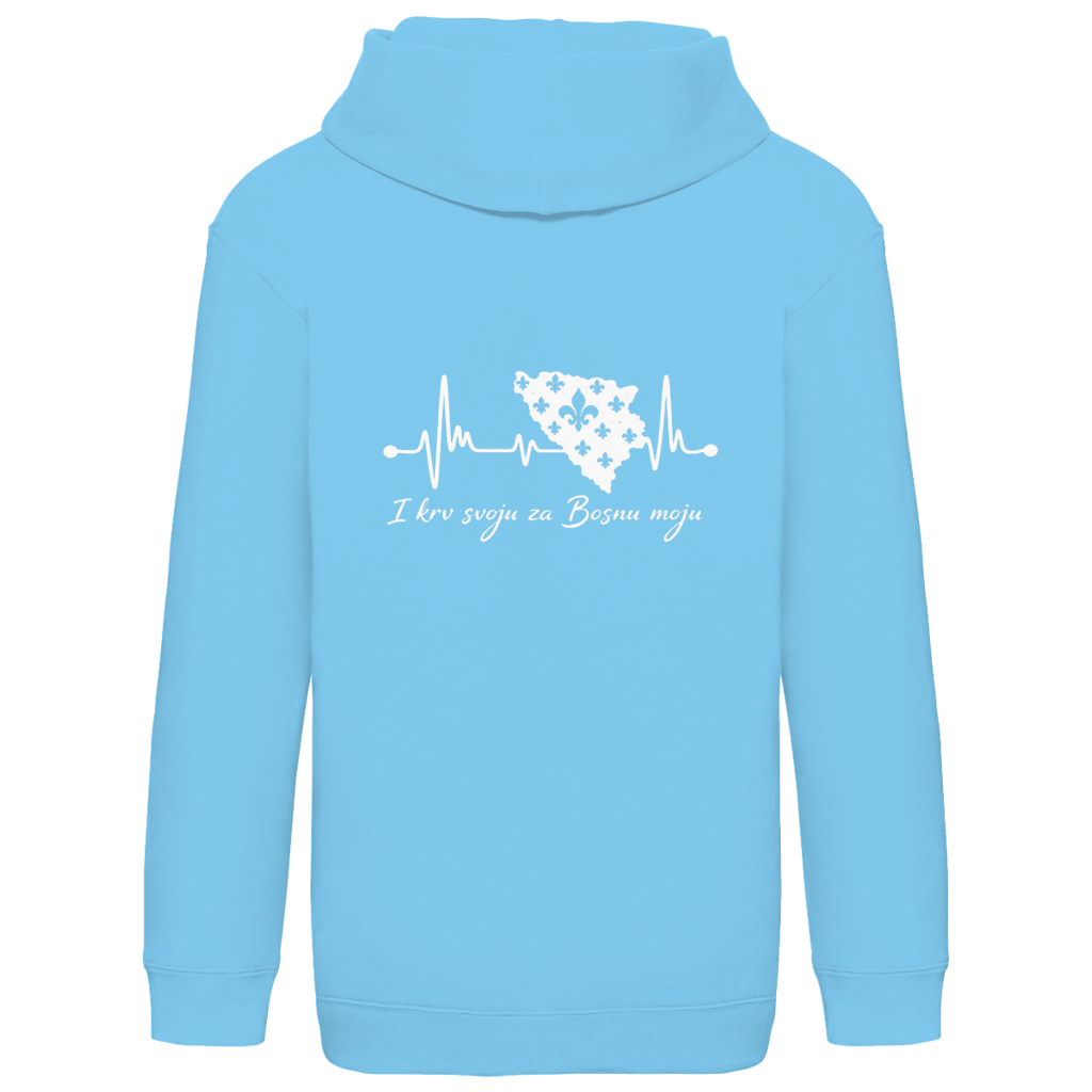 Kids Basic Hoodie Bosnia – Bosnia Heartbeat | Back Print