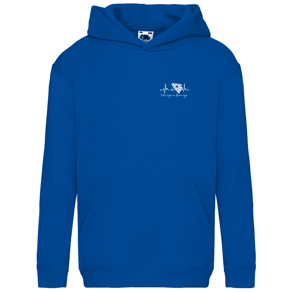Kids Basic Hoodie Bosnia - Bosna Heartbeat | Left Chest