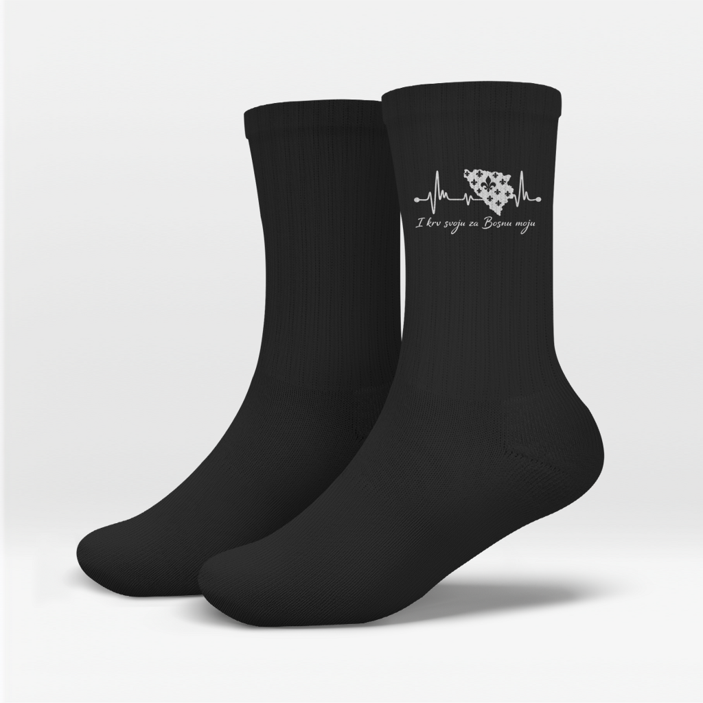 Socks Bosnia – Bosna Heartbeat | Double-Sided Print