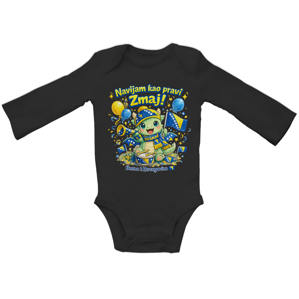 Baby Bio Long Sleeve Bodysuit – Little Dragon Fan | Frontprint