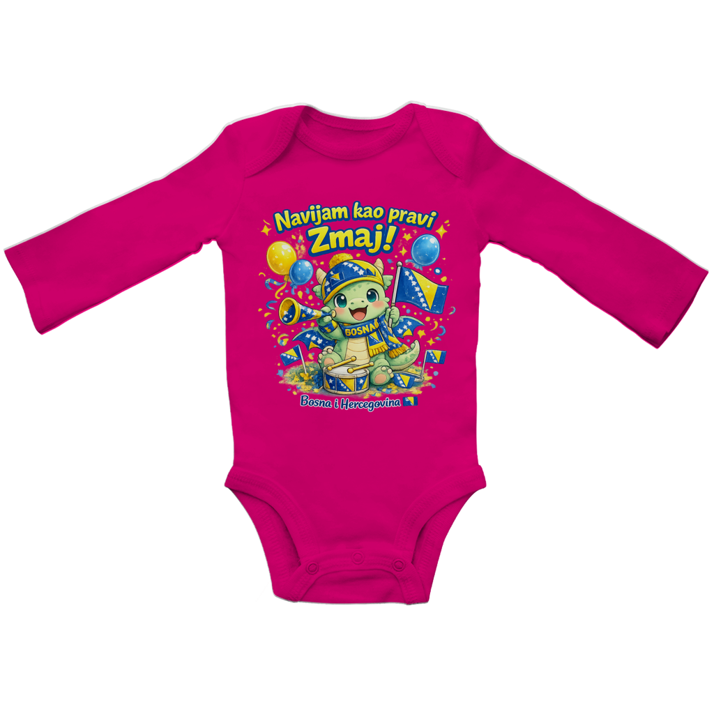 Baby Bio Long Sleeve Bodysuit – Little Dragon Fan | Frontprint