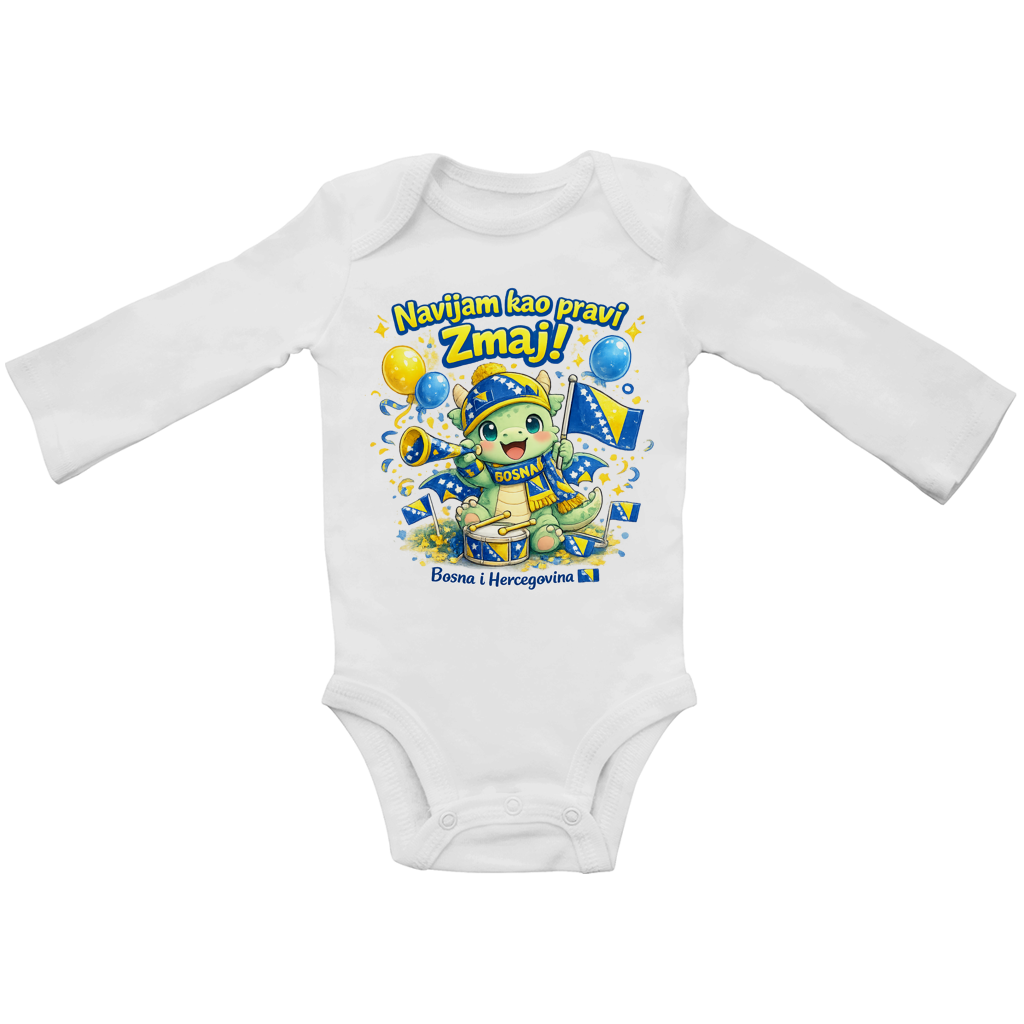 Baby Bio Long Sleeve Bodysuit – Little Dragon Fan | Frontprint