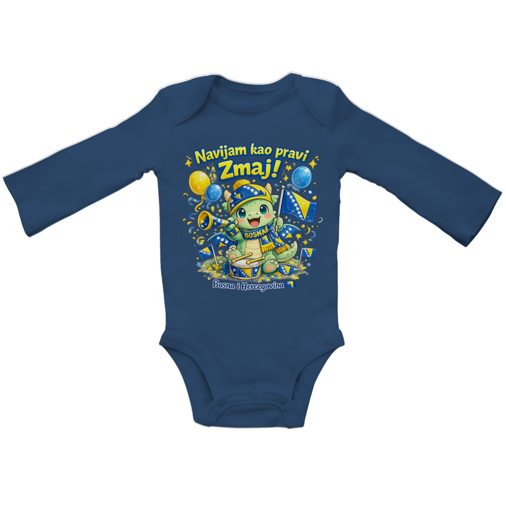 Baby Bio Long Sleeve Bodysuit – Little Dragon Fan | Frontprint