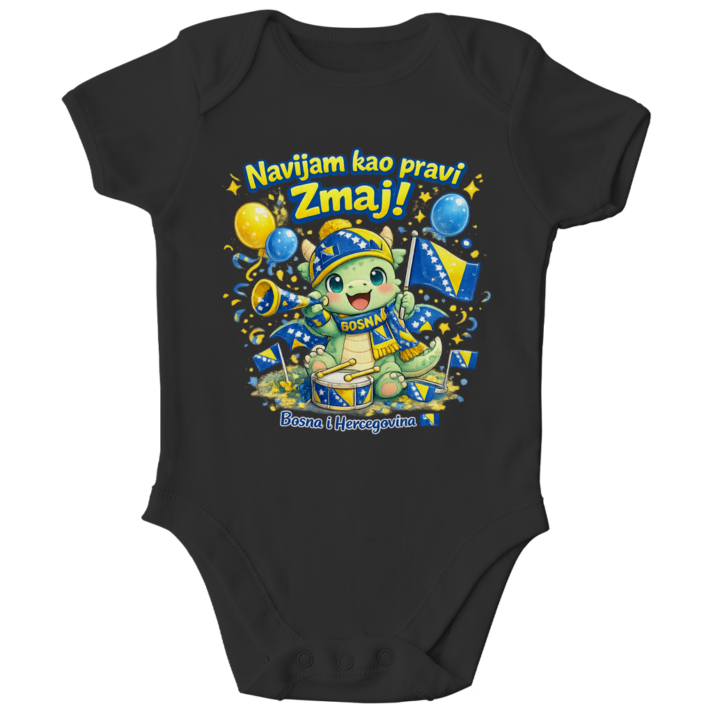 Kids Organic Bodysuit – Little Dragon Fan | Front print
